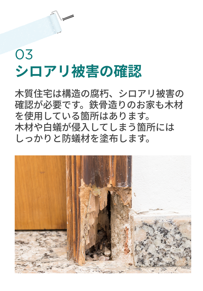 シロアリ被害の確認